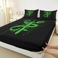thumbnail image 3 of Feelyou Western Magic Animal Bed Sheets for Kids, Green Dragon Wildlife King Sheets, Splatter Artwork Sheet Set, Breathable Home Decor, 4 Pieces, 3 of 7
