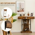 thumbnail image 6 of Gymax Console Sofa Table w/ Drawer and 2-Tier Shelves for Entryway Living Room Rustic Brown, 6 of 10
