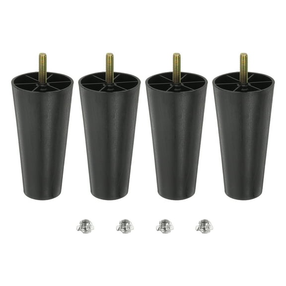 4.7 inch Plastic Round Tapered Furniture Legs, Set of 4 Replacement Furniture Couch Feet with M8 Hanger Bolts