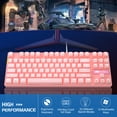 thumbnail image 4 of MageGee Pink Keyboard MK-Star TKL LED Backlit Mechanical Gaming Keyboard,MageGee Compact 87 Key Mechanical Computer Keyboard USB Wired Blue Switches for Windows Laptop Gaming PC Xbox PS4, 4 of 6