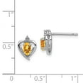 thumbnail image 2 of White Sterling Silver Earring Birthstone (11) November Women'S Citrine Oval Yellow Diamond Round 10 mm 7, 2 of 2