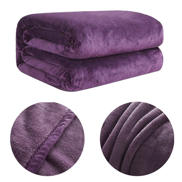 Wosthever Manta de franela, mantas portátiles para niños y adultos, dormitorio, Camping, ver películas, suministros para mantener el calor, púrpura Type2 NO2 Wosthever JJ16157-29
