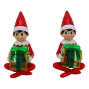 The Elf On The Shelf Candy Holders (2 Pack, 5 in) Christmas Scout Elf Doll With Fillable Gift Box Candy Holder Stocking Stuffer Plastic Figurine