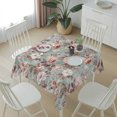 thumbnail image 6 of Pink Green Spring Floral Table Cloth Waterproof Tablecloths, Vintage Botanical Summer Tablecloth Dining Table Cover for Kitchen Party Tabletop Outdoor, Square Tablecloth 54x54 Inch, 6 of 9