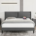 thumbnail image 5 of Zzistar Metal Bed Frame with USB Ports, Adult Platform Bed Frame with Linen Fabric Adjustable Headboard, Queen Size, 5 of 9