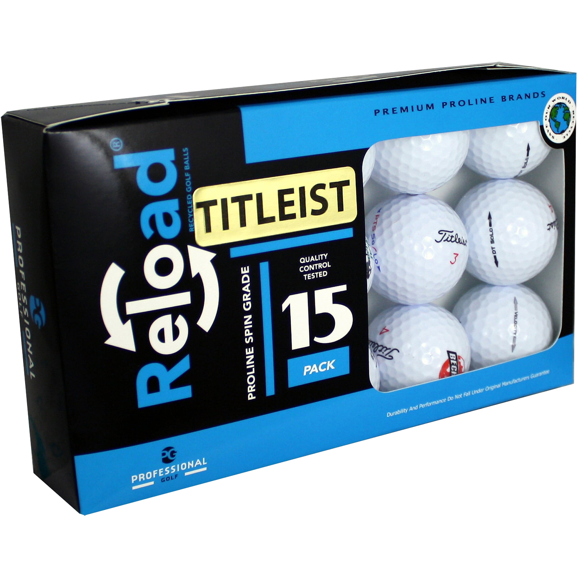 Reload Titleist Golf Balls, Used, 15 Pack