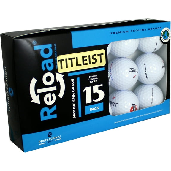 Reload Titleist Golf Balls, Mint / 5A / AAAAA Quality, 15 Pack, White