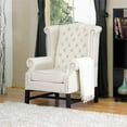 thumbnail image 2 of Baxton Studio Chaise d'Appoint Touffetée Beige Clair et Noir, 2 of 6