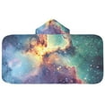thumbnail image 2 of Toddler Hooded Beach Towel 24x50 Kids Bath Towels Soft Quick Dry for Swim Pool Boys Girls Colorful Galaxy with Stars, 2 of 7