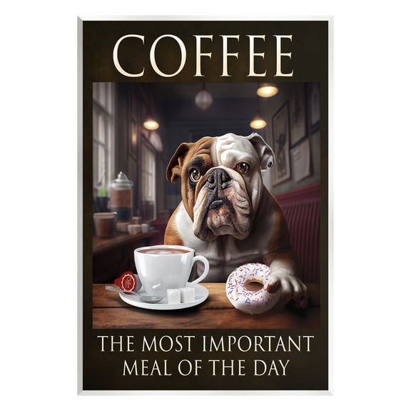 Stupell Industries Coffee Important Meal Dog Animals & Insects Painting Unframed Art Print Wall Art, 10 x 15