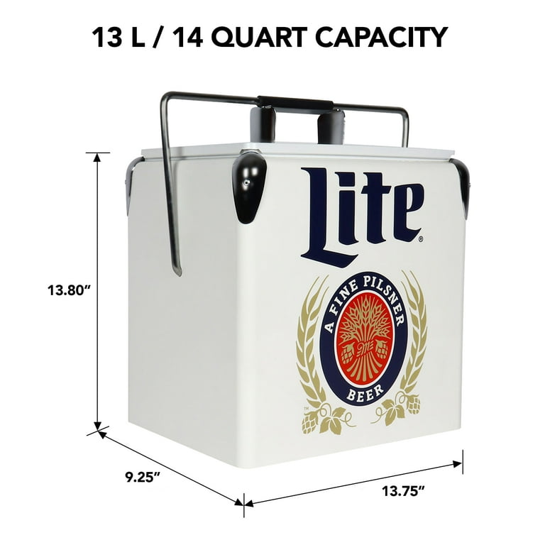 Miller Lite Retro Ice Chest Cooler with Bottle Opener 13L (14 qt