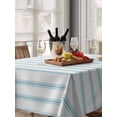 thumbnail image 6 of Blue Striped Table Cloth, Blue White Stripes Farmhouse Waterproof Tablecloth for Rectangle Tables, Reusable Washable Fabric Table Cover for Restaurant Kitchen Dining Tables 60"x84", 6 of 6