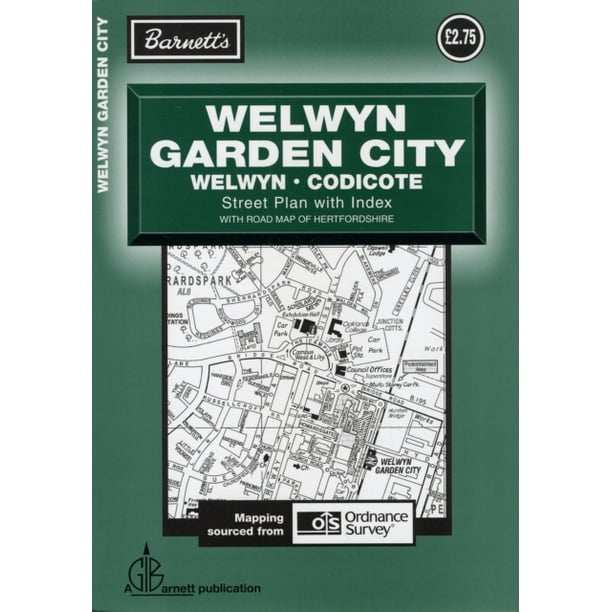 Welwyn Garden City, Welwyn, Codicote, Street Plan with Index