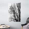 thumbnail image 1 of Nature Tapestry, Leafless Autumn Fall Tree Branches Tops Oak Forest Woodland Season Eco Theme, Wall Hanging for Bedroom Living Room Dorm Decor, 40W X 60L Inches, Black and White, by Ambesonne, 1 of 2