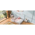 thumbnail image 2 of Kacho Full Size Metal House Bed with Fence and Door, Low Profile Canopy Bed for s, Easy Assembly, White, 2 of 10