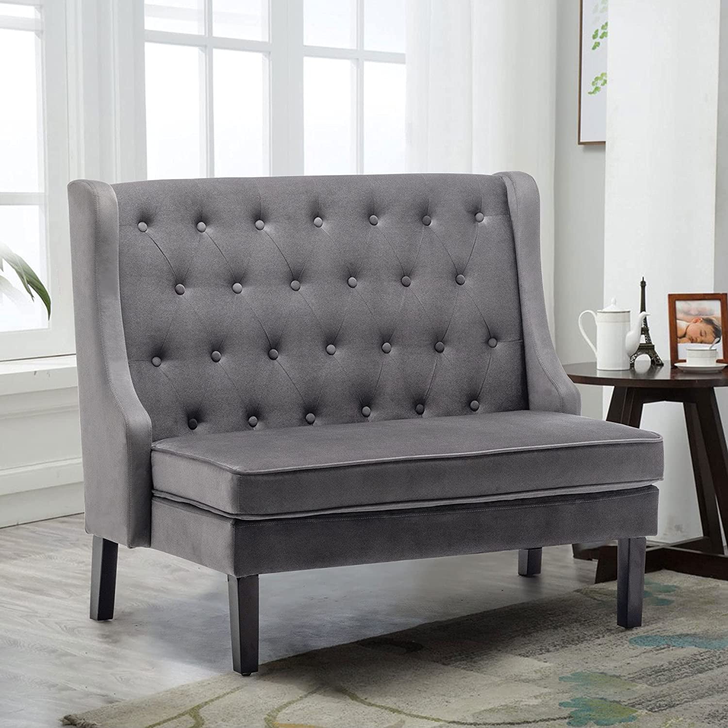 Modern Tufted Loveaseat Settee Sofa Bench Upholstered Couch for Dining