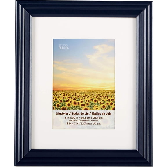 Studio Decor 8" x 10" Black Lifestyles Picture Frames with Mat - Includes Pre-attached Hanging Hardware, Horizontal or Vertical Display - 4 Pack