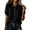 Black, variant on Women's Daily Casual Cotton Linen Short Sleeve Top, Baby Doll Collar Lantern Sleeve Half Button Blouse, Loose Fit Shirt for Summer Wear Beige L