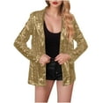 thumbnail image 2 of Wowcloth Woman's Blazer with Notched Lapel, Sequin Embellishments, and Open Front, Casual Elegant Style for Daily Wear and Parties, 2 of 7