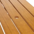 thumbnail image 5 of JONATHAN Y BNH200A-NEW Shoreham 55" Modern Classic Outdoor Wood Picnic Table Benches with Umbrella Hole, Teak Brown, 5 of 6