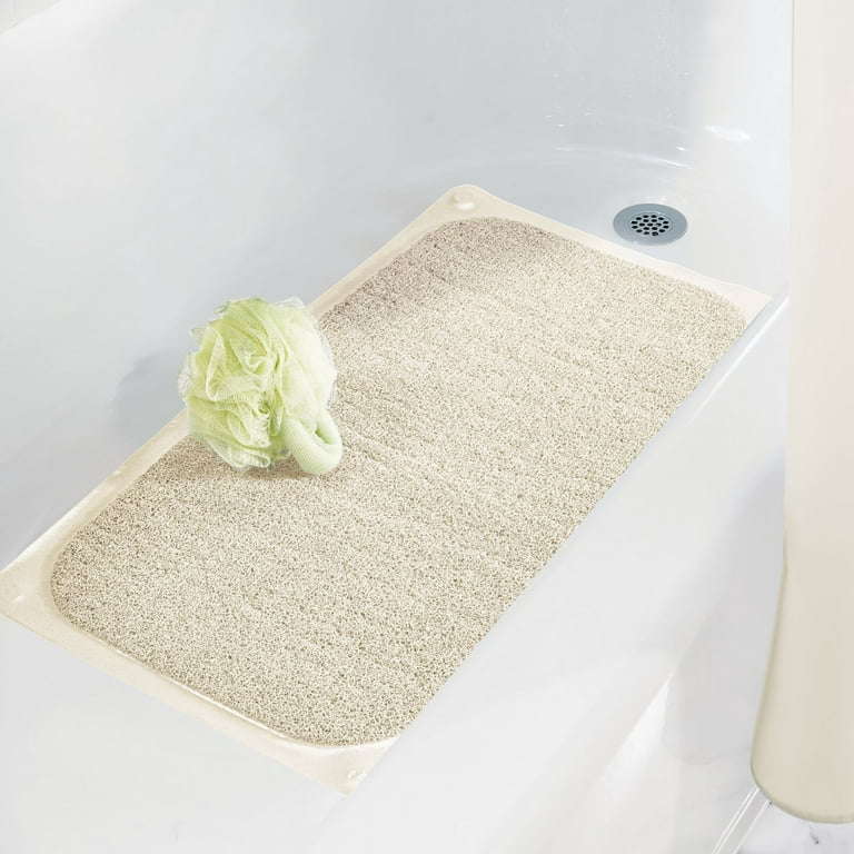 Semfri PVC Loofah Bath Mat Quick Drying Shower Stall Mat Shower Mat Bathtub Mat Non Slip 16x24 inch Soft Textured Tub Mat for Wet Area Quick Drying