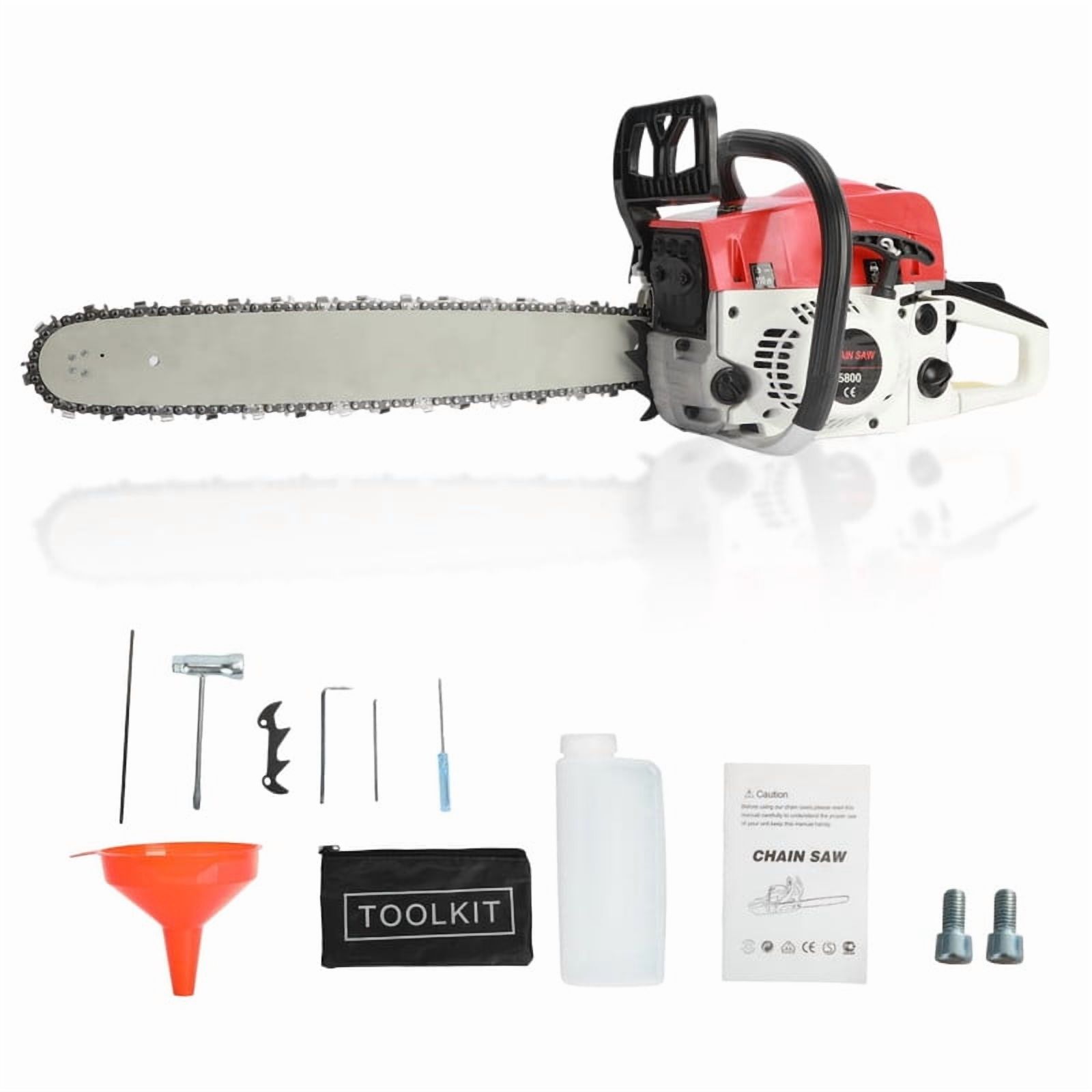 Ynce Gas Chainsaw 58CC 2-Cycle Gasoline Powered Chainsaw 20 Inch Handheld Cordless Petrol Chain Saws For Forest, Wood, Garden and Farm Cutting Use