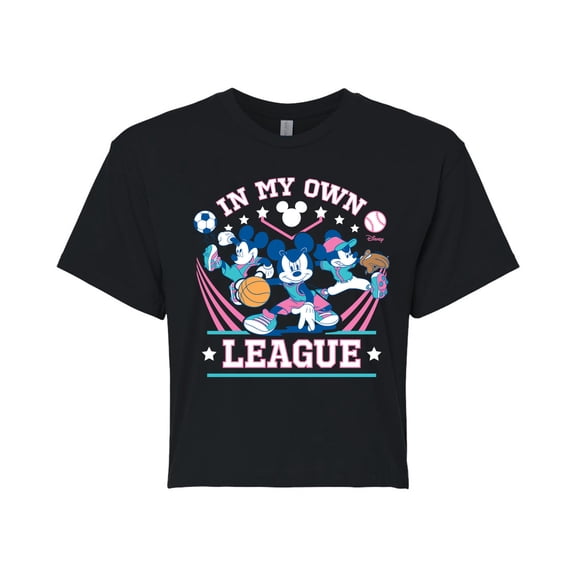 Disney - In My Own League  - Juniors Cropped Cotton Blend T-Shirt