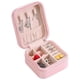 thumbnail image 3 of Mini estuche de viaje para joyas, caja de almacenamiento de exhibición de cuero PU para s, niñas y mujeres EstiloE-Rosa Hugo Estuche de viaje para joyería, 3 of 10