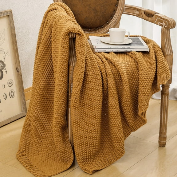 Taibuwu Sofa Bed Knitted Blanket Soft Corrugated Knitted Blanket for Living Room Comfort Lightweight Blanket 51x62 Inches