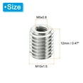 thumbnail image 2 of Unique Bargains Adaptateurs de Filetage Manchon Réducteur Écrou 20 Pcs M10x1.5 Mâle à M5x0.8 Femelle Réparation Insert Écrou 12mm, 2 of 7