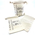 thumbnail image 2 of Hand Stamped, One Love, Cotton Drawstring Pouches 4" x 6", 2 of 3