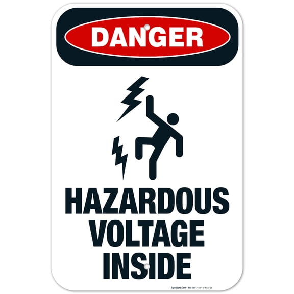 Hazardous Voltage Inside Sign, OSHA Danger Sign, (SI-3775) 12x18 Aluminum