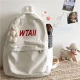 thumbnail image 5 of Mochila escolar femenina, mochila de escuela secundaria, mochila de lona sencilla y combinable para estudiantes de secundaria, moda, 5 of 5