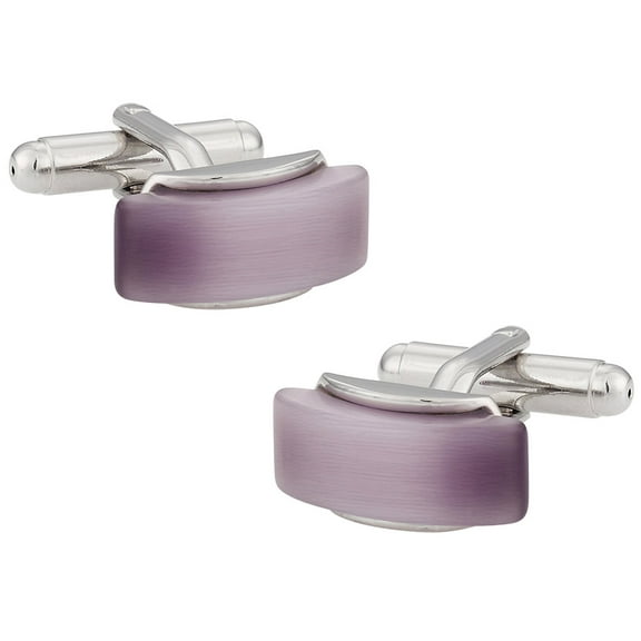Elegant Purple Cufflinks in Beveled Silver Frame by Cuff-Daddy