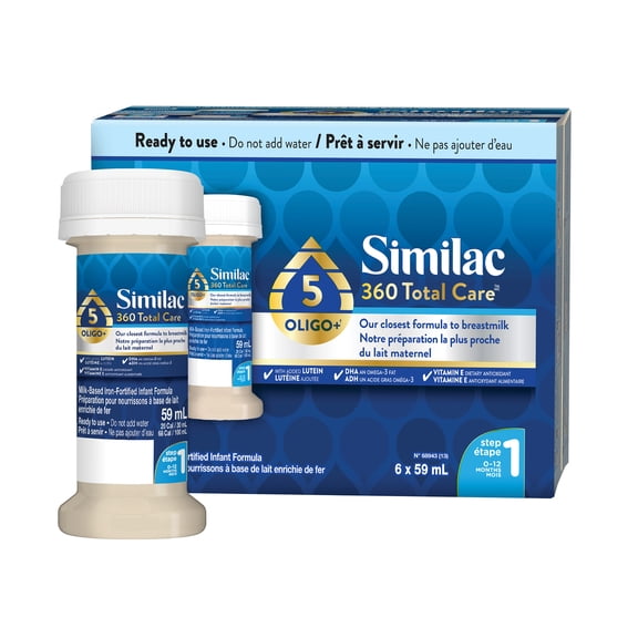 Similac 360 Total Care Step 1 Ready-To-Feed 6x59mL Bottles