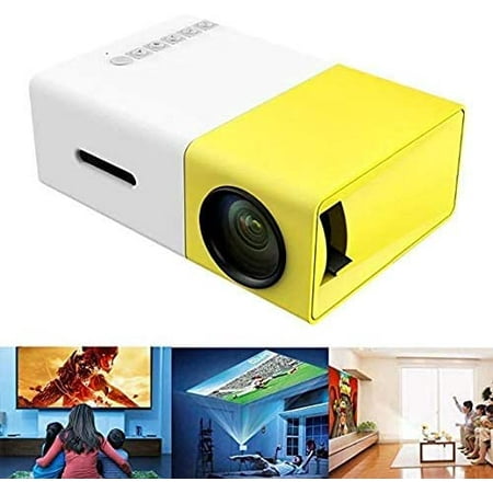 Mini Projector, YG300 Portable Pico Full Color LED LCD Video Projector for...