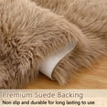 thumbnail image 4 of Tzou Fluffy Area Rug, Thick Faux Fur Chair Couch Cover Small Shaggy Rug Carpet for Bedroom, Kids/Baby Room, Shag Floor Furry Bedside Fuzzy Carpet, Khaki, 5 x 7 ft Rectangle, 4 of 7
