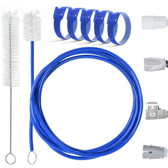 CPAP Tube Hose Cleaning Brush - Hose & Mask Brush Fit All 15mm&22mm Diameter Tubing, Include Flexible Hose Brush, Handy Tube Brush and 5 Fixed Straps, Make Tube Cleaning Easier & Keep Tube Straight