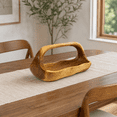 thumbnail image 4 of 15" Wooden Handmade Fruit Decorative Bowl Centerpiece Hand Carved Decoration Handcrafted Gift Wood Rectangle Serving Bowl, 4 of 4