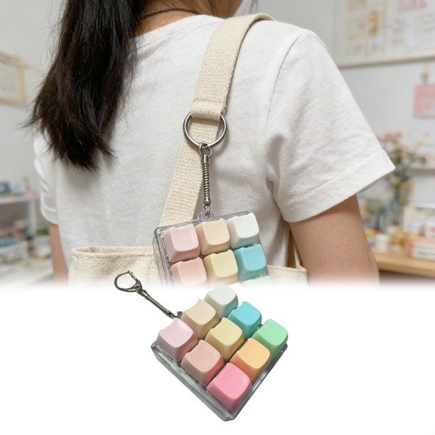 Mini teclado – Llavero portátil antiestrés con botones de colores, sensorial para la ansiedad, ideal para niños, adultos y viajes