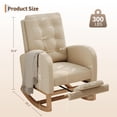 thumbnail image 4 of Modern Linen Upholstered Rocking Chair - Glider Chair with Side Pocket for Living Room Bedroom Nursery, 4 of 9