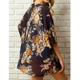 thumbnail image 4 of Kimono en Mousseline à Fleurs pour Femmes, Cardigan de Plage, Couvre-Maillot de Bain, Robe Courte, 4 of 5