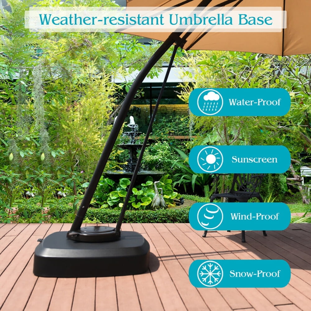 Aimee Lii Patio Cantilever Offset Umbrella Base with Wheels for Garden Poolside Deck, Umbrella Stand Outdoor Base