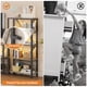 thumbnail image 5 of Yeshouse Estantería industrial de 3 niveles con luces LED, vitrina metálica, organizador de libros abierto, estantería alta y resistente para dormitorio, oficina o sala de estar, color gris, 5 of 8