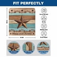 thumbnail image 6 of Country Stars Dining Chair Back Cover Only, Blue Brown Wood Grain Bless Our Home Farmhouses Set of 6 Chair Back Covers, Removable Washable for Dining Room, Banquet & Holiday Decoration, 6 of 9