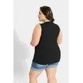 thumbnail image 4 of TIYOMI Women's Plus Size Black Tank Tops 3X Lace Trim V Neck Tank Tops Sleeveless Basic Solid Tops Loose Fit Guipure Shirts Summer Camisole 3XL 22W 24W, 4 of 6
