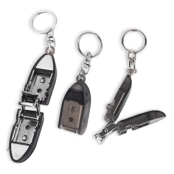 Modixun Paquete de 3 llaveros de viaje cortaúñas mini plegable de acero inoxidable cortaúñas portátiles con limas de uñas