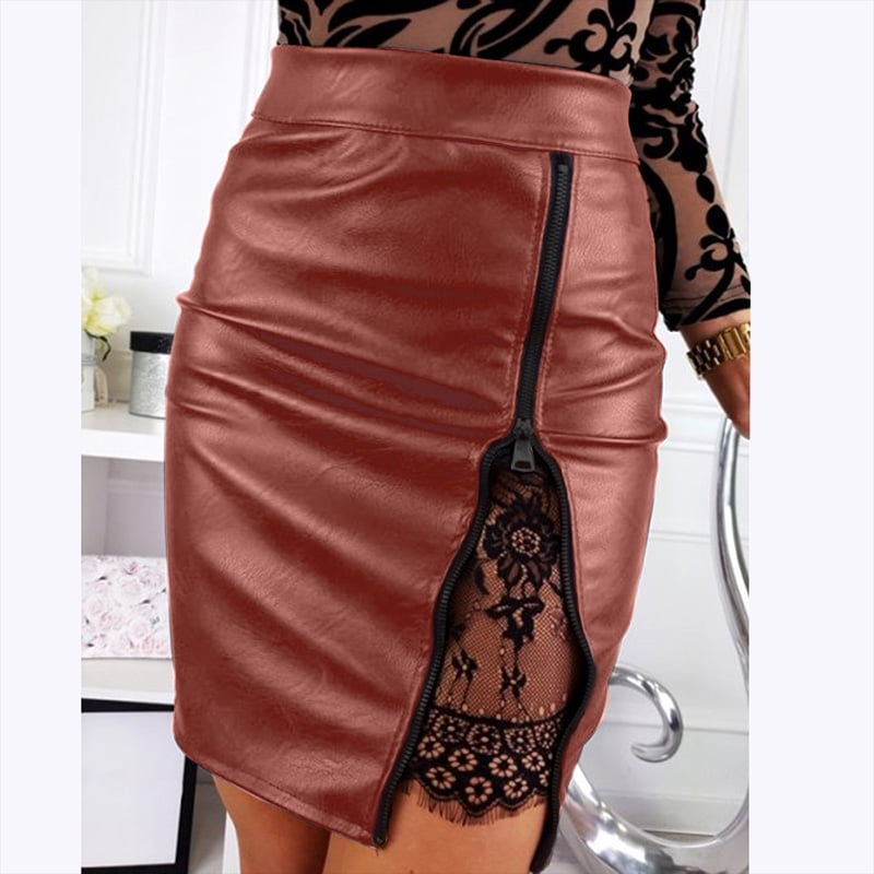 burgundy leather skirt queen size