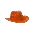 thumbnail image 2 of Glitter Sequin Trim Cowboy Hat  - Orange, 2 of 4