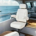 thumbnail image 2 of NORTHCAPTAIN Premium Pontoon Captain's Chair High Back Reclining Pontoon Bucket Boat Seat with Armrests and Adjustable Headrest,White, 2 of 5